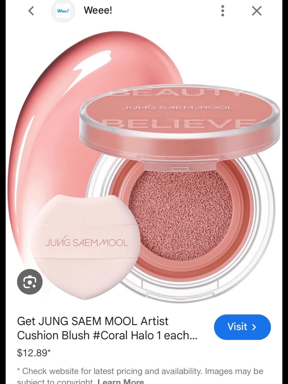 Jung Saem Mool Coral Halo Artist Cushion Blush